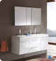 Opulento White Modern Double Sink Bathroom Vanity, Faucet FFT3076BN