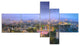 Li River and Karst Hills Panorama, Cityscape Canvas Art Print, 60"x32", 5 panels