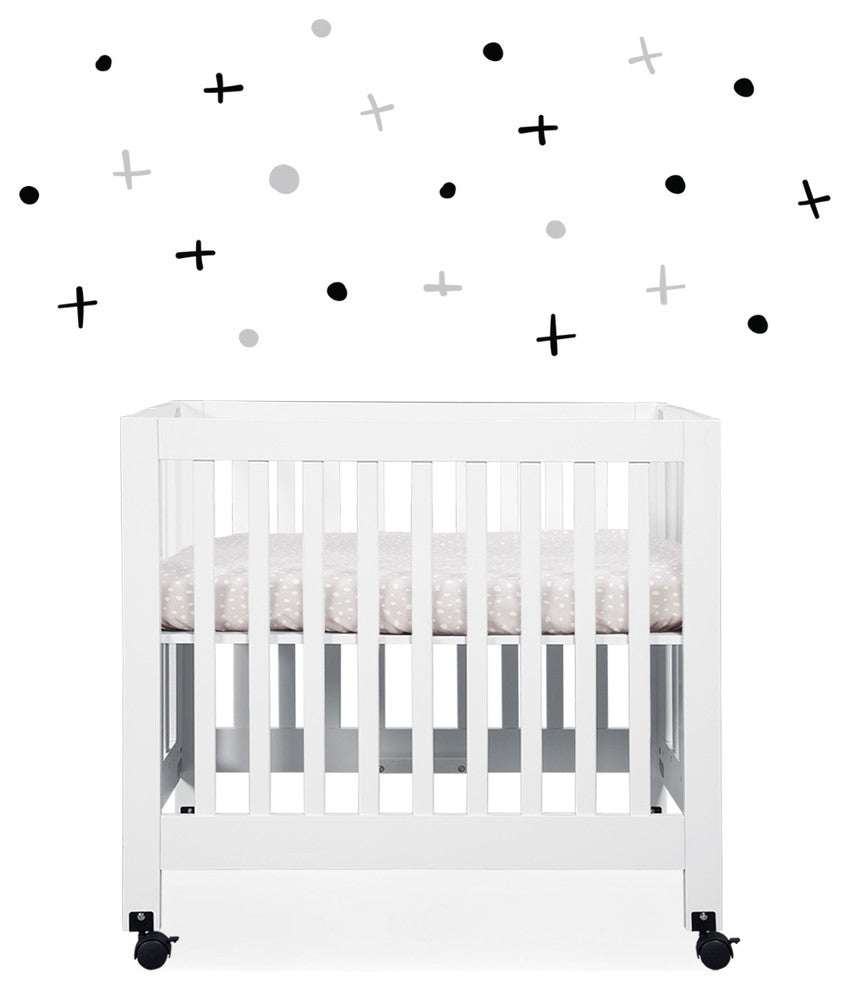 Babyletto Tuxedo Grey Dots Mini Crib Sheet