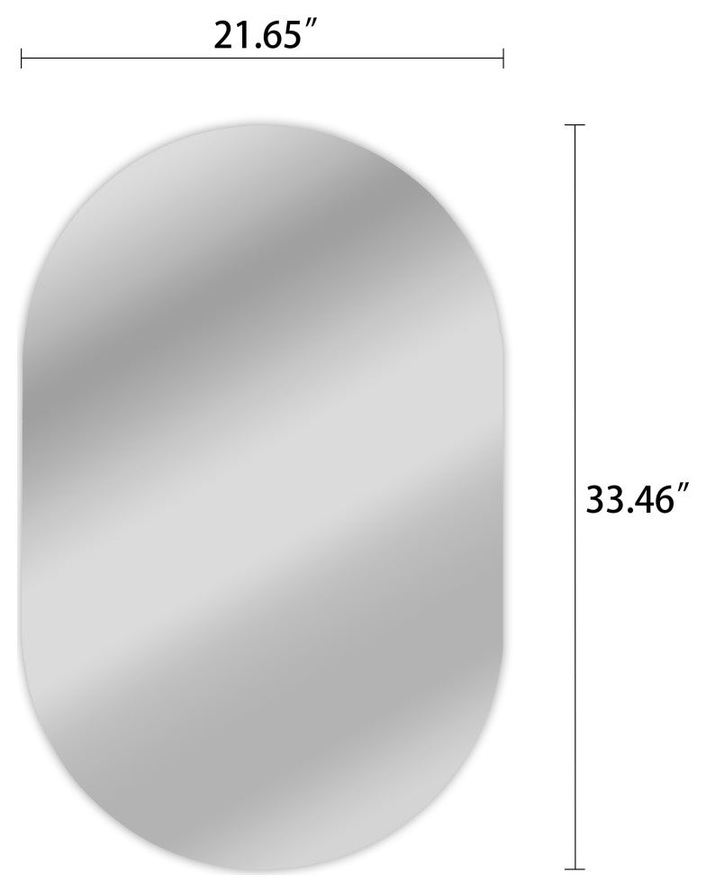 Reflection Verical/Horizontal Hanging Round Shaped Frameless Wall Mirror 33" H