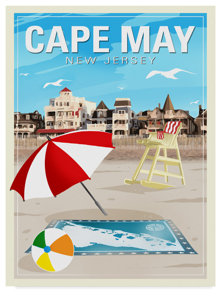 "Cape May" by Old Red Truck, Canvas Art, 19"x14"