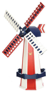 American Pride Windmill, Patriotic America Garden Weather Vane, Amish, 41"