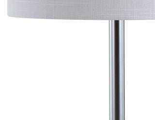 Aksel 25.5" Marble LED Table Lamp, White, Chrome