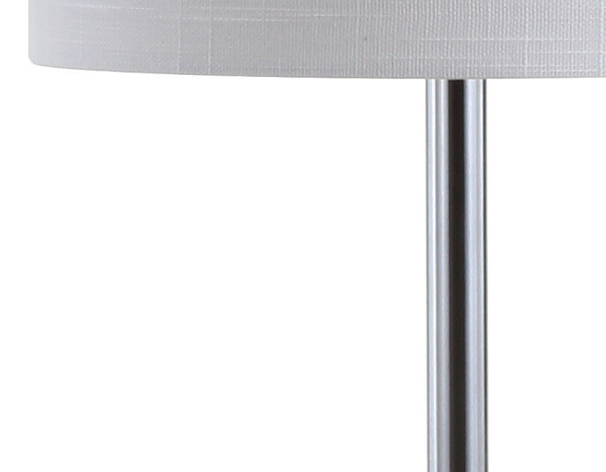 Aksel 25.5" Marble LED Table Lamp, White, Chrome
