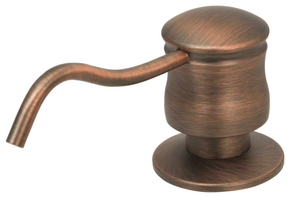 Built in Copper Soap Dispenser Refill from Top With 17oz Bottle, American Bronze