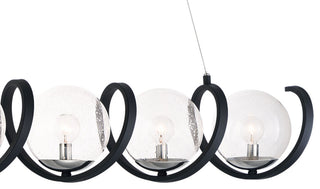 Maxim 35105 Curlicue 5 Light 49" Linear Chandelier - Black / Polished Nickel