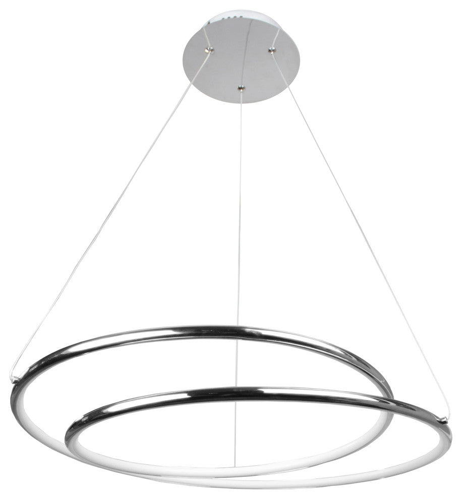 Circular Knot Integrated LED 32-Watt Pendant, Chrome