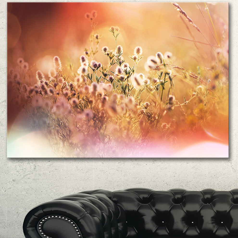 Wild Flowers on Light Background, Floral Canvas Art Print, 40"x30"