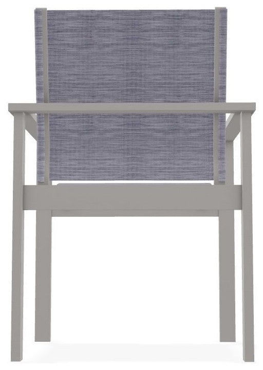Tribeca Sling Outdoor Stackable Armchair, Brooks/Warm Gray