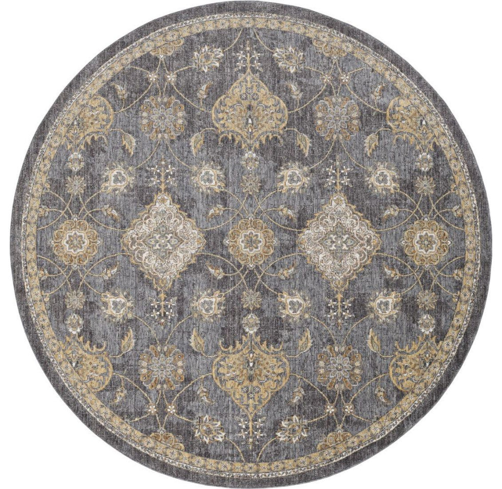KAS Ria 6822 Slate Gray Sofia Area Rug, 9' Round