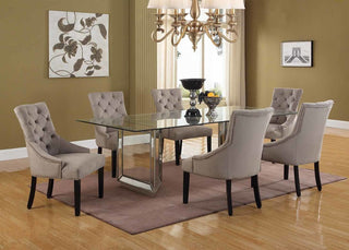 Nicolette Mirrored Silver Dining Table, 96"