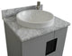25" Single Sink Vanity, Light Gray Finish With White Carrara Marble