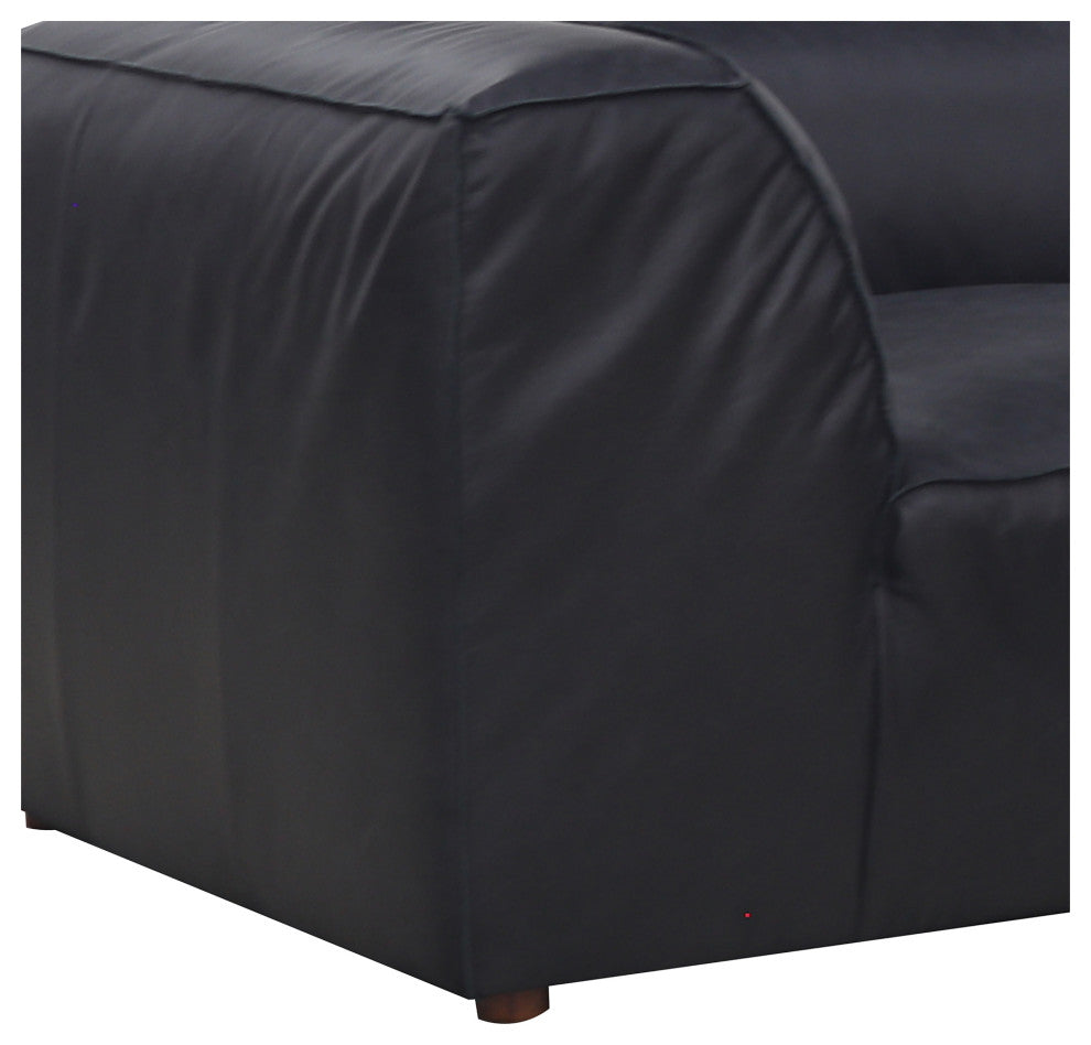 Form Classic L Modular Sectional Vantage Black Leather, Black