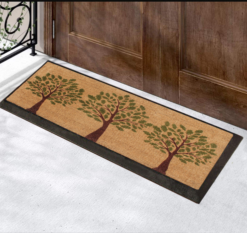 A1HC Rubber Coir Indoor Outdoor Welcome Patio All Weather Door Mat, 24"x48"