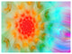 Red Fractal Petals Dandelion, Floral Canvas Art Print, 40"x30"