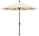 9' Matted Black Push-Button Tilt Crank Aluminum Umbrella, Canvas Pacifica