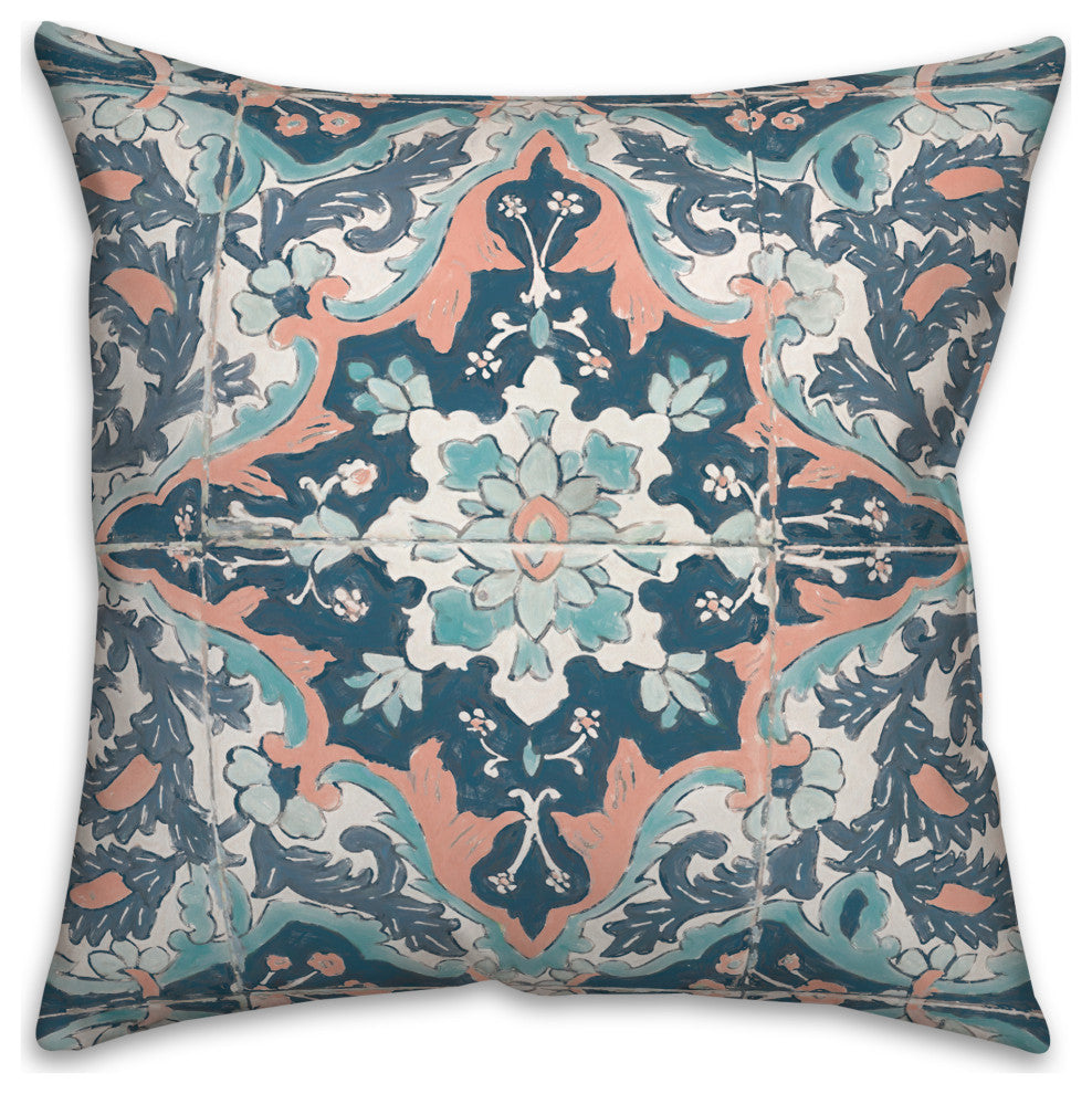 Mediterranean Tile 18x18 Spun Poly Pillow