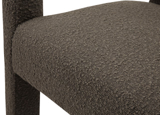 Athena Boucle Fabric Upholstered Bench, Brown, Boucle Fabric