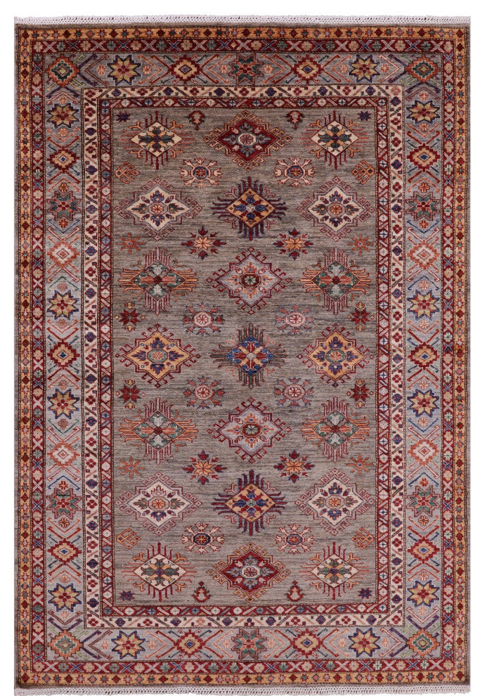 6' 0" X 8' 6" Super Kazak Hand Knotted Wool Rug - Q12939