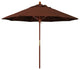 9' Square Push Lift Wood Umbrella, Sunbrella, Bay Brown