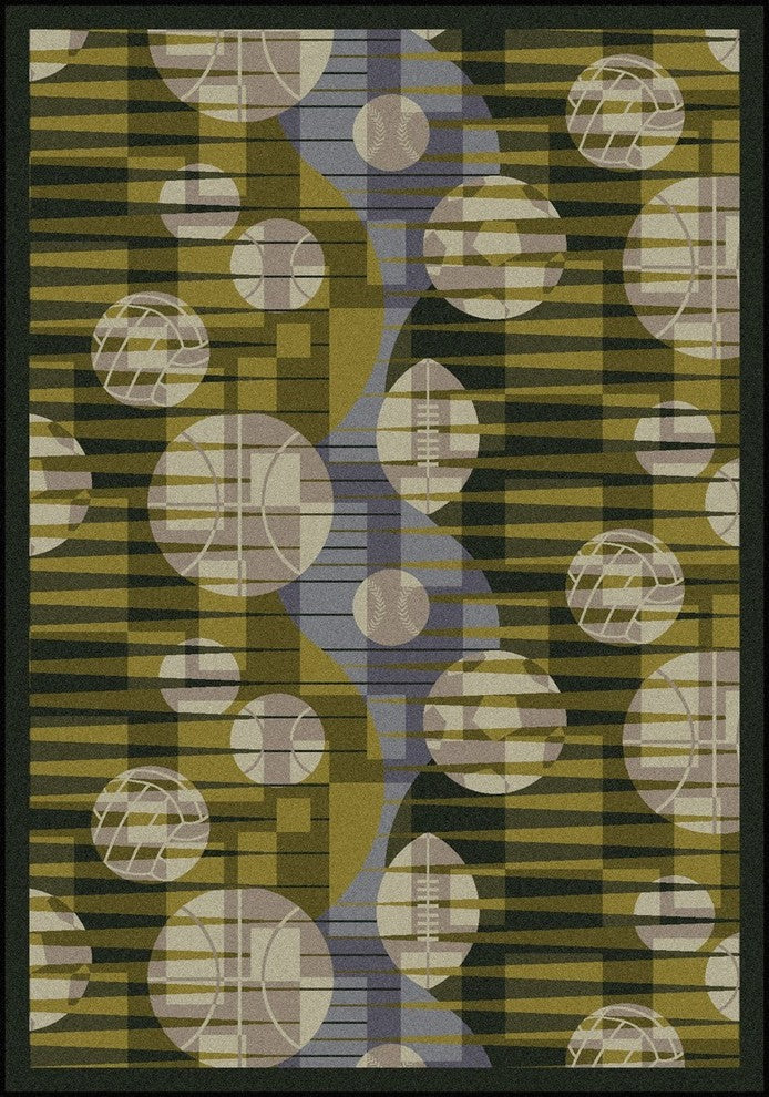 Games People Play Rug, Keeping Score, 5'4"x7'8", Green