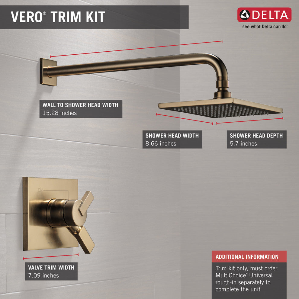 Delta Vero Monitor 17 Series Shower Trim, Champagne Bronze, T17253-CZ