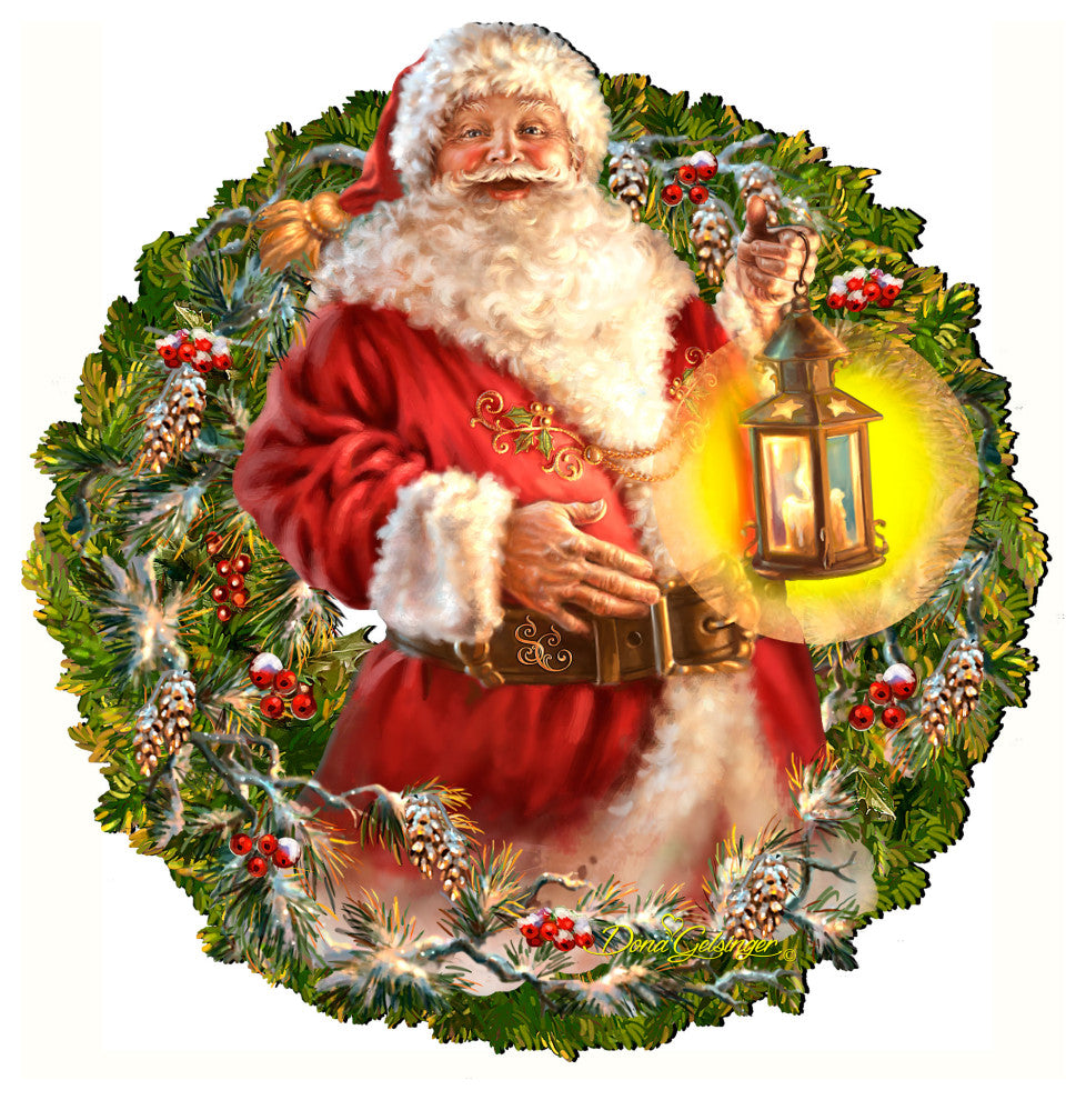 Enchanted Christmas - Santa Wall and Door Hanger by Dona Gelsinger