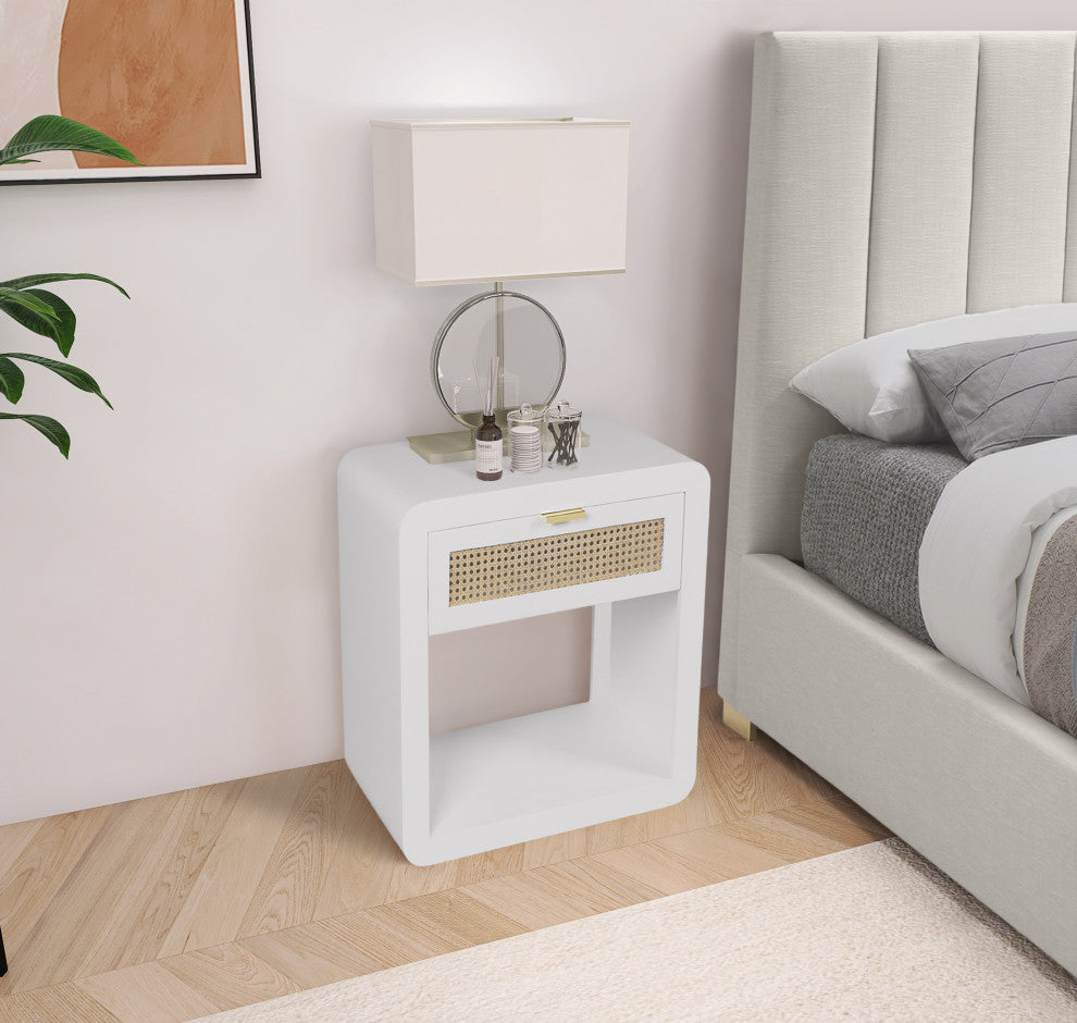 Langham Night Stand, White, Large