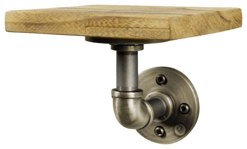 Cape Coral Farmhouse Industrial Set 24" and 8" Wide 3-Piece Shelf, Brushed Brass