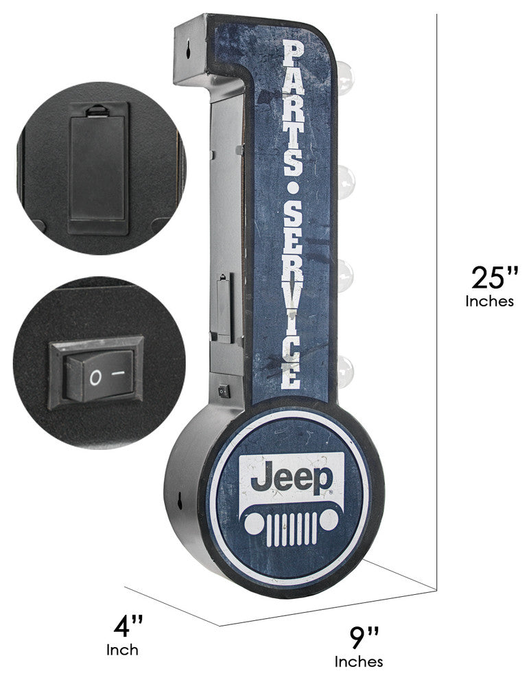 Jeep Parts and Service Off the Wall Marquee LED Sign
