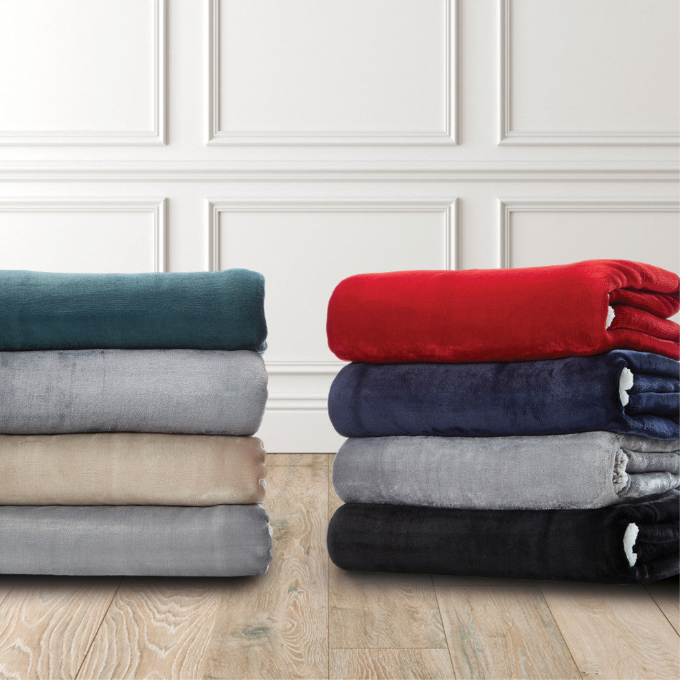 Amarey Flannel Reversible Sherpa Throw, Blush