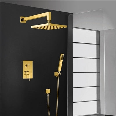 Bravat Wall Mount Shower Square ad With Hand-Held Shower and Thermostatic Shower