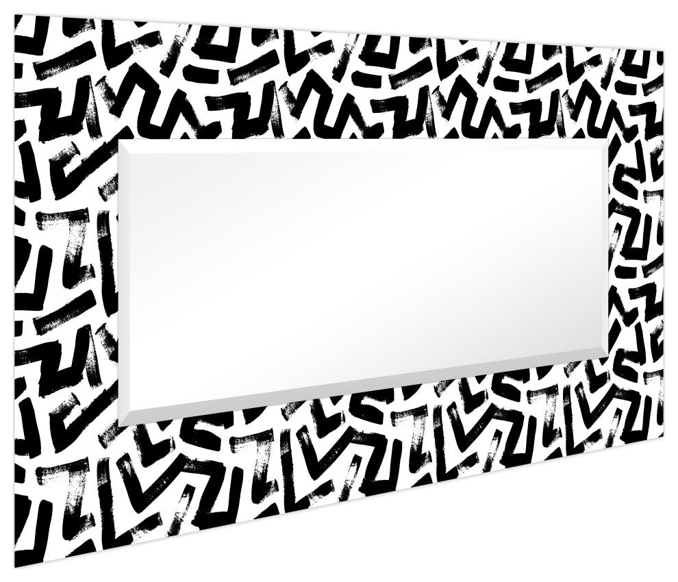 "Intertwined" Rectangular Beveled Leaner Mirror on Tempered Art Glass, 72" X 36"