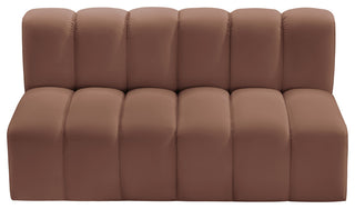 Arc Vegan Leather Upholstered 2-Pc. Modular Sofa, Cognac
