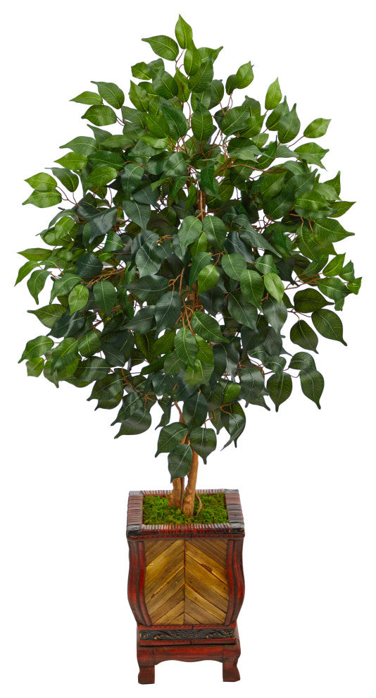 46" Ficus Artificial Tree, Decorative Planter
