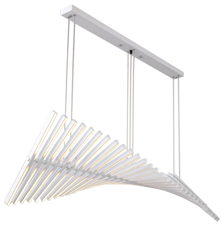 Acquaformosa | Black/White Art Minimalistic LED Pendant Chandelier, White, L57.1, Warm Light