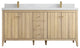 Atlanta Oak 72" Double Sink Bath Vanity, White 2" Empira Quartz