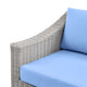 Sofa Corner Chair, Rattan, Wicker, Gray Blue, Modern, Outdoor Patio Cafe
