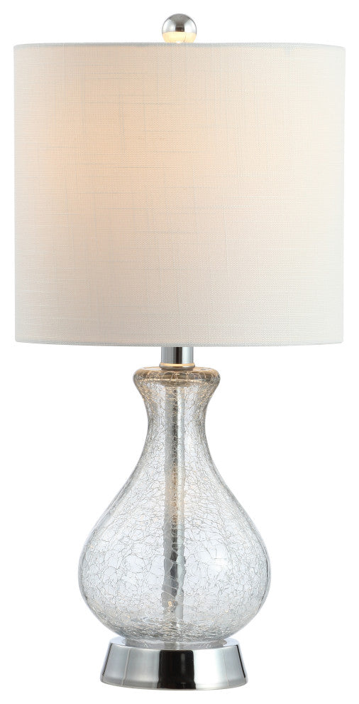 Playa 21" Metal and Bubble Glass Led Table Lamp, Chrome