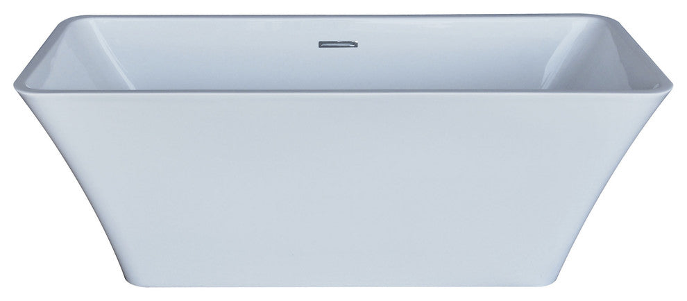 Montpillier 30 x 67 Rect. Acrylic Freestanding Soaker Bathtub with Center Drain