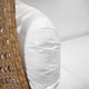 LeisureMod Mendoza Light Brown Wicker Hanging Double Egg Swing Chair, White