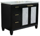 43" Single Vanity, Black Finish With White Carrara