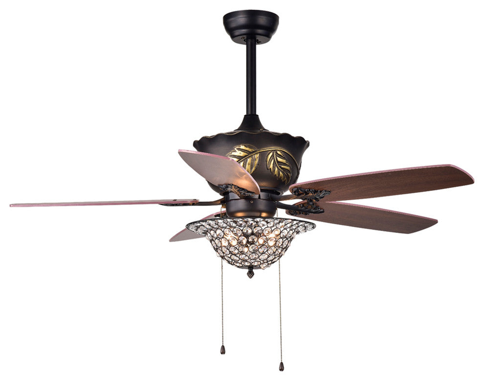 Collins 52" 5-Blade Ceiling Fan Crystal Bowl