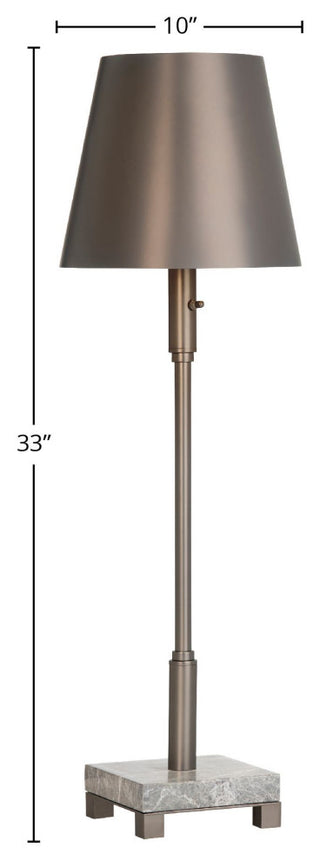 Melanie 33" Buffet Lamp With Tapered Drum Shade, Gray