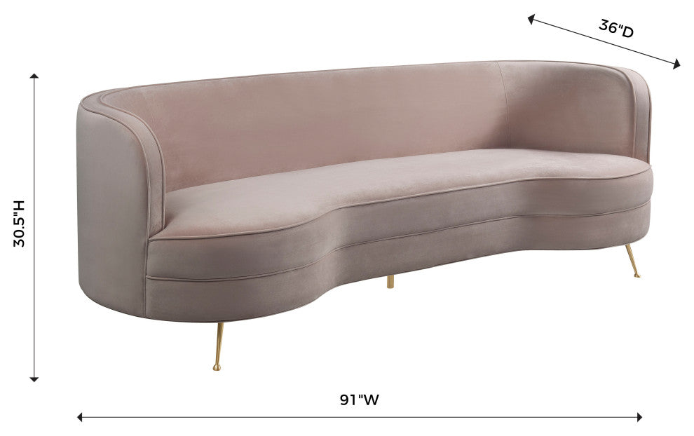 Flare Blush Velvet Sofa