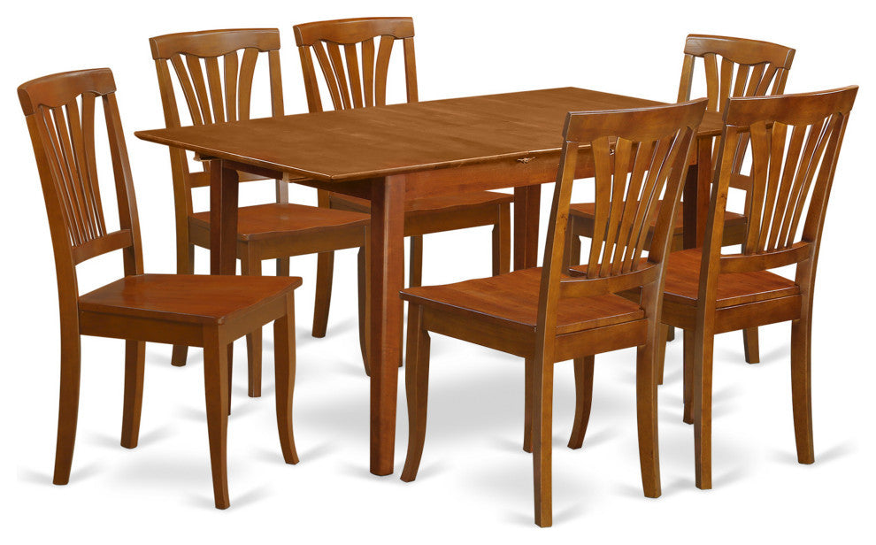 7 Pc Small Table Set Table With Leaf And 6 Kitchen Chairs