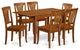 7 Pc Small Table Set Table With Leaf And 6 Kitchen Chairs