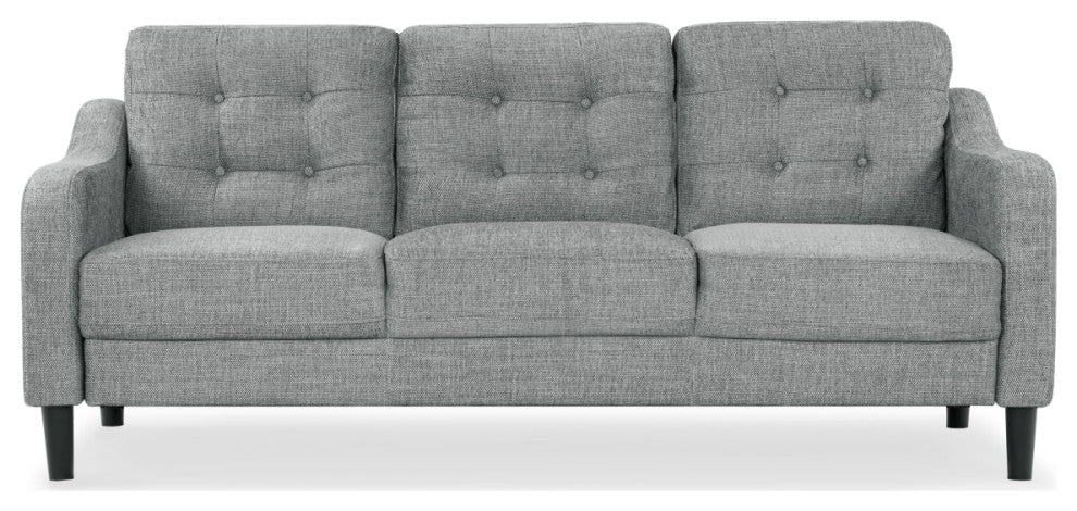 Safavieh Couture Nathaniel Tufted 3 Seater Sofa, Grey