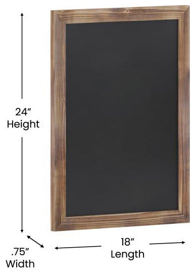 Canterbury Wall Mount Magnetic Chalkboard Sign Set- 18" x 24", Torched Brown, 18" X 24"