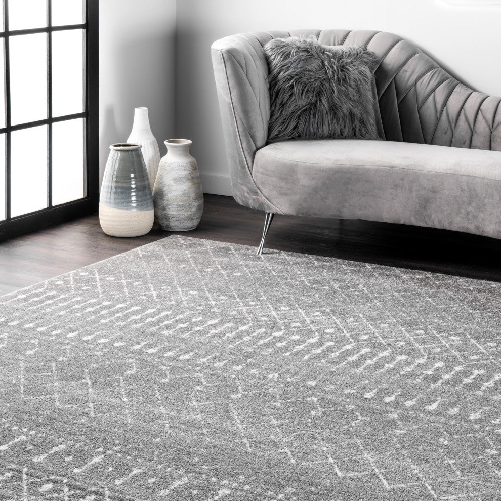 Nuloom Moroccan Blythe Contemporary Area Rug, Dark Grey 3'x5'